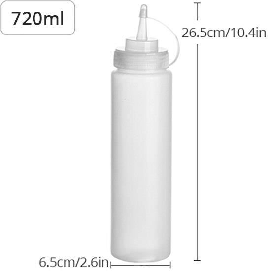 Lot De 3 Bouteilles à Condiments Souples 500ml - Bouchon Vissé, Sans BPA - Pour Sauces, Ketchup, Vinaigrette - 9