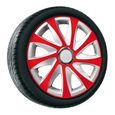 Enjoliveurs de roue - set complet de 4 pièces - NRM Drift Extra - rouge / argent - 15"-1