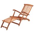 CASARIA® Chaise longue Queen Mary pliable bois d’acacia avec repose-pieds transat de jardin intérieur extérieur balcon-1