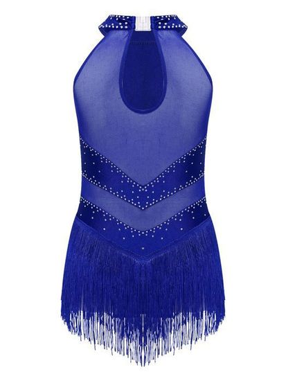 Justaucorps De Gymnastique Fille Avec Paillettes - Pour Compétition, Patinage, Spectacle - Taille 5-6 Ans à 15-16 Ans