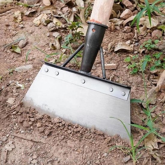 Pelle Plate En Acier De Jardin Multifonction - Lame 21 Cm, Manche Réglable - Pour Désherbage, Nettoyage, Glace