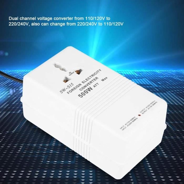 Transformateur Yinleader 500W – Convertisseur 110V Vers 220V, Pratique Pour Vos Voyages Ou Appareils étrangers !