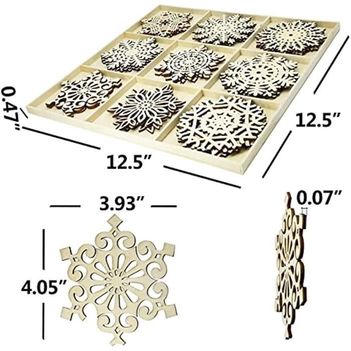 Flocons Bois 2.3cm Artisanat Cartes Cadeaux Xlwen Lot De 200 Flocons En Bois Ornements Forme DIY Mini Flocon Neige Flocons De Neige En Bois De Noël Ornement Il Peut être Utilisé Pour