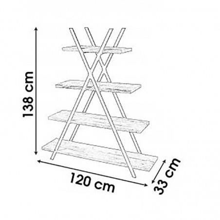 Etagère pyramide 4 étages - Dock - Style Industriel - Métal - Imitation  chêne - L120 cm x l33 cm x H138 cm - Cdiscount Maison