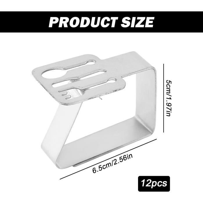 Lot De 10 Pinces à Nappe En Acier Inoxydable - Clips Anti-glissement Pour Tables Intérieur/extérieur - Pour Pique-nique, Mariage, Fête - 5