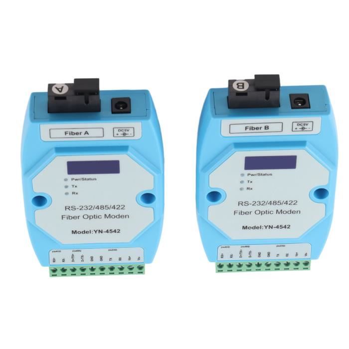 Cikonielf Modem à fibre optique 2 pièces RS485/422/232 convertisseur de ...
