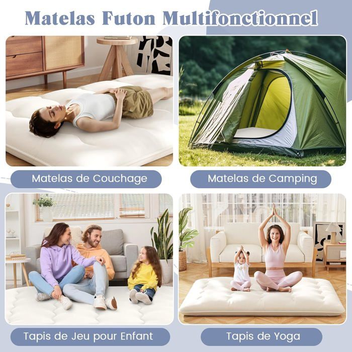 Matelas De Sol Simple Matelas Futon Japonais Matelas Portable Pliable Doux Matelas Futon Japonais Pliable Épais Matelas Pliable Tatami Tapis De Camping Pliable(B,120X200cm