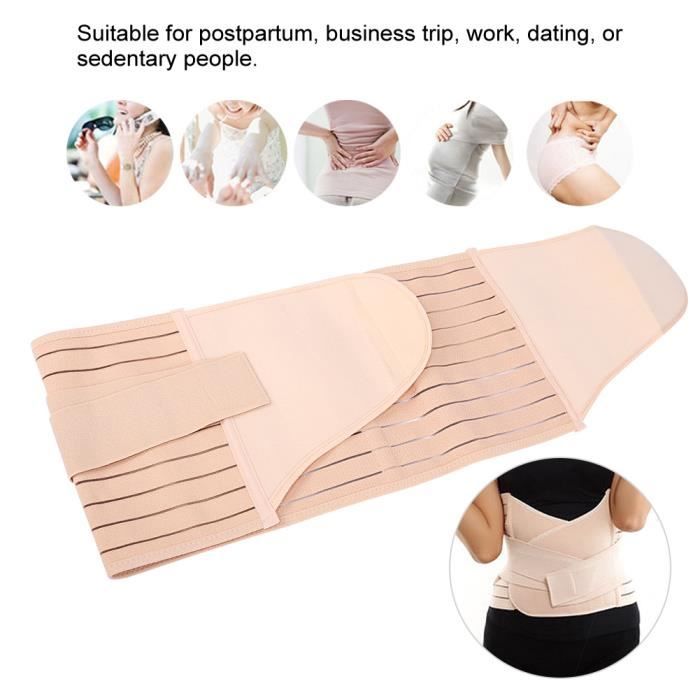Mama Stuff BellyHug – Ceinture Post Accouchement Gainante et Abdominale | Gaine Post Partum pour Femme – Soutien du Ventre, Taille et Bassin, Compression Ajustable (Beige, M