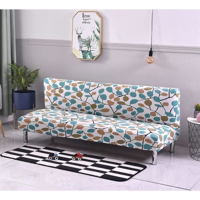 subrtex 1 Pièce Housse de Clic Clac Canapé-lit Ajustable Housse pour Canapé sans Accoudoirs