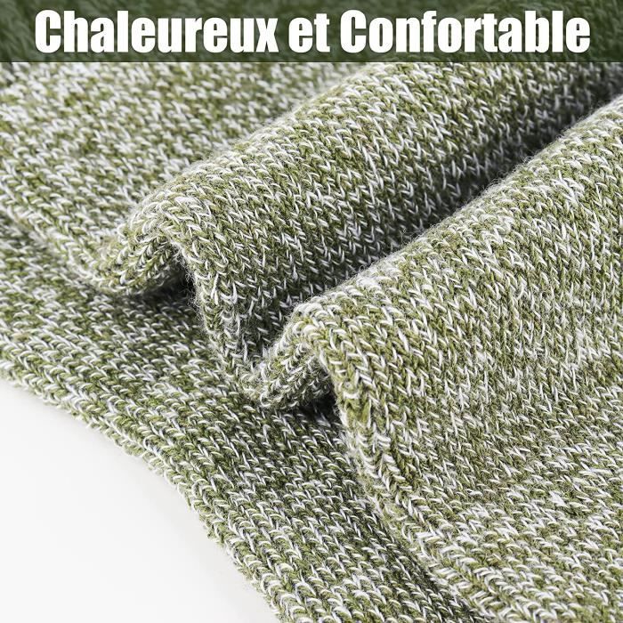 Chaussettes Antidérapantes Homme Hiver - Intérieur Polaire, Semelle Caoutchouc - Taille Unique Extensible 39-46 - Cadeau Noël Ou Anniversaire