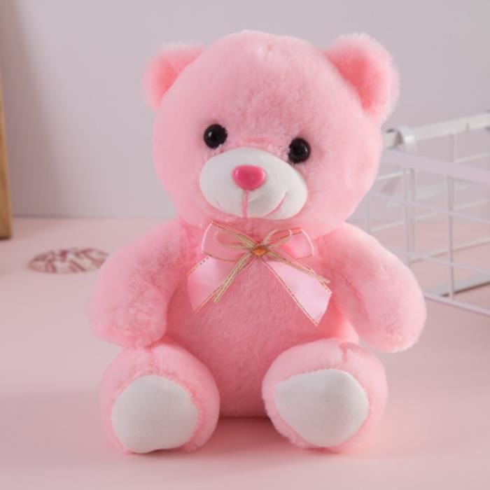SNOWOLF Ours en peluche en peluche avec yeux boutons - Doux - Jouet pour enfants, garçons, filles, anniversaire, Noël, Saint Valentin (40 m, rose