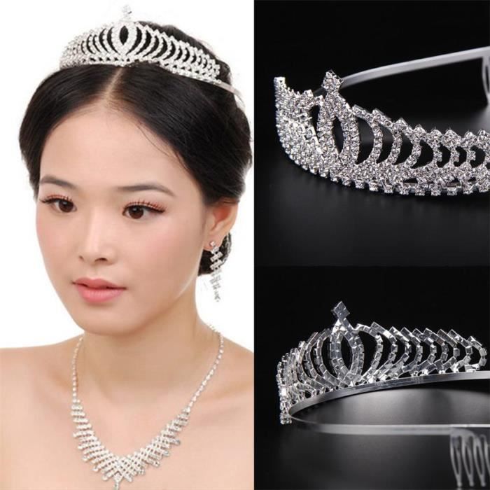 Diadème En Cristal Argenté Avec Peigne Strass - Couronne Princesse Pour Fêtes, Mariages Et Anniversaires