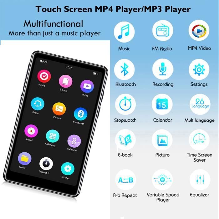 Lecteur MP3 Bluetooth 5.0 Portable Mini Lecteur Musique avec Clip de Sport  Écran LED Qualité Sonore HiFi Appels Bluetooth [30] - Cdiscount TV Son Photo