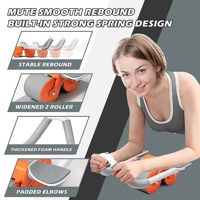 Maxspace Rouleau Abdominal à 4 Roues Avec Engrenage Et Coque De Protection Pour Abdominaux Entrainement A La Maison Salle De Sport Bleu