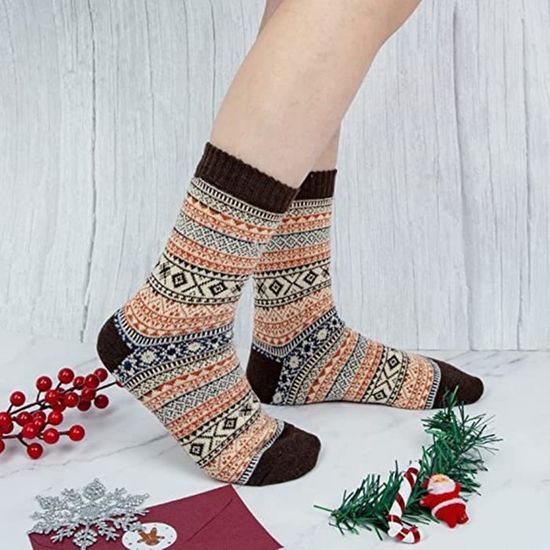 Lot Chaussettes Chaudes Femme Homme Hiver – Douces, Respirantes & Colorées 35-42