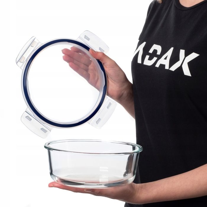 Récipients Verre Cuisine Kadax Lot De 4 Bols Mélangeurs En Verre KADAX 0.5L à 2L - Lave-vaisselle, Four, Congélateur Bols Conservation Couvercles