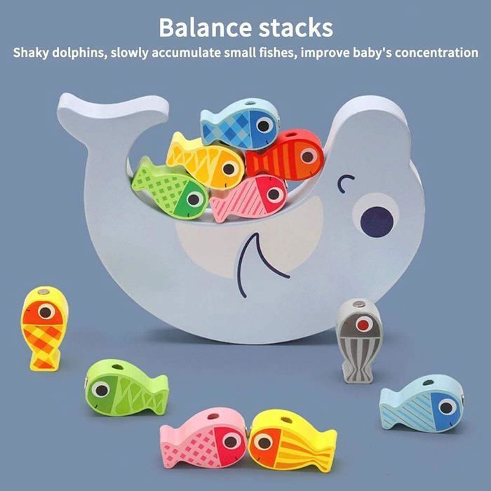 Jeu de Pêche Magnetique 3 en 1, Jeux Montessori, Jeu de pêche avec 18 Poissons et Cannes à Pêche, Jouets Perles De Laçage en Bois, Jeux Educatif Cadeau pour Garçons Filles 2-5