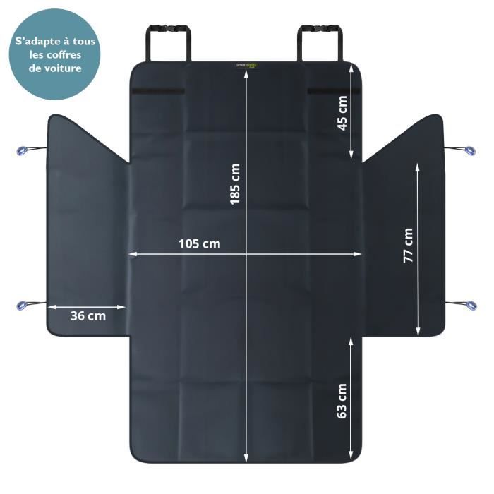 Protecteur Coffre Voiture LIONSTRONG 100x100cm - Rembourré, Imperméable, Antidérapant, Pour Chien Et Bagages