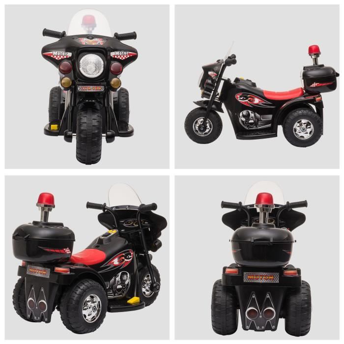 Moto scooter électrique pour enfants modèle policier 6 V 3 Km/h