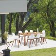 Table de jardin 6-8 personnes - 180 x 90 x H.74 cm - En bois d'acacia naturel-4