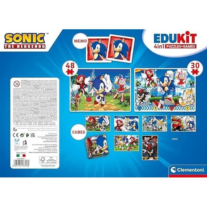 Clementoni - Edukit - Sonic - Coffret apprentissage 4 en 1 - 2 puzzles ...