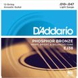 DADDARIO EJ38 Jeu de cordes en bronze pour guitare acoustique - 12c-0