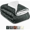 Beautissu Couvre lit Elisa Couverture polaire avec impressions scintillantes 150x200cm – Plaid doux Couverture chaude - Noir-0