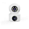 Caméra de surveillance intérieure HD 360 degrés - HQLS - Vision nocturne - Microphone et haut-parleur intégrés-0