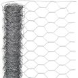 Grillage en fil de fer galvanisé hexagonal 0,5 x 10 m - 25 mm - NATURE-0