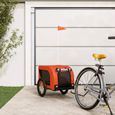 vidaXL Remorque de vélo pour chien orange et noir tissu oxford et fer 93998-0