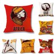 6 pcs Housses de coussin en tissu imprimé 45x45 cm pour Décoration du Accueil Hotel Festival #1109 Style ethnique africain-0