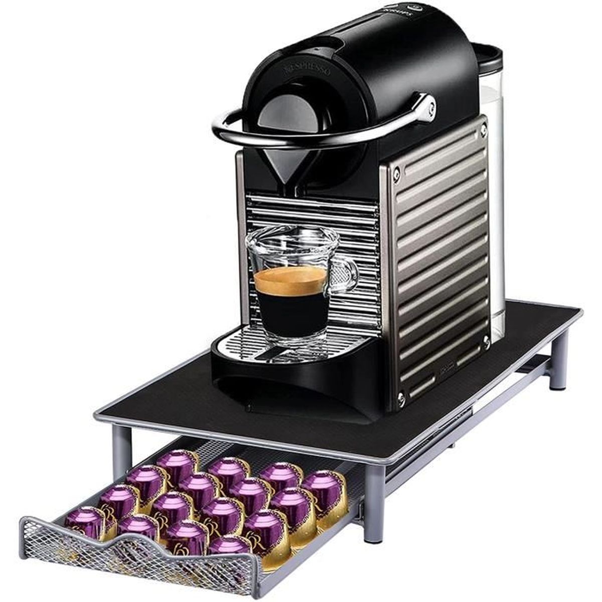 Distributeur Capsules Nespresso Porte Dosette 3 Tiroirs Support Machine à Café 