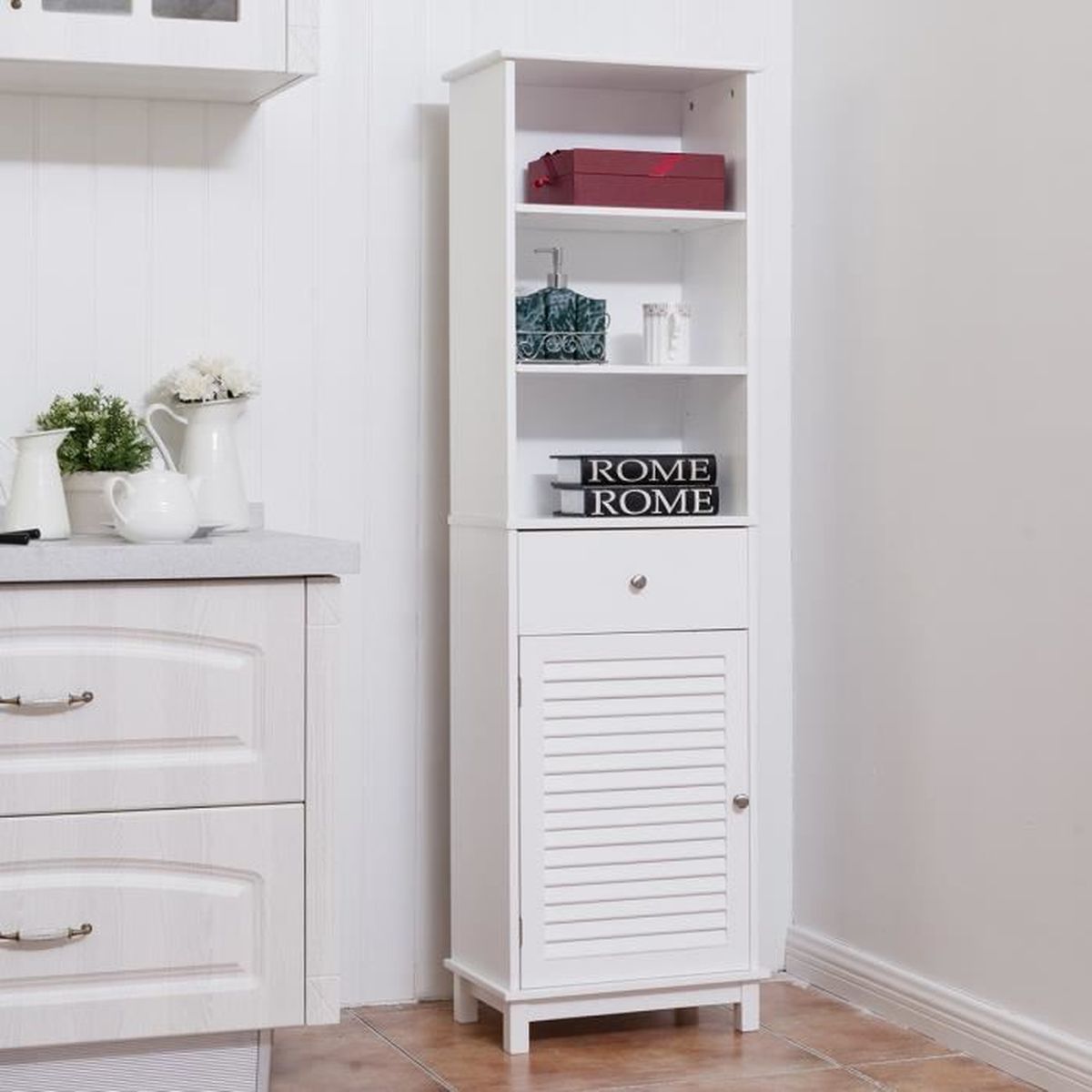 Costway Meuble Salle De Bain Colonne Armoire Sale De Bain Haute