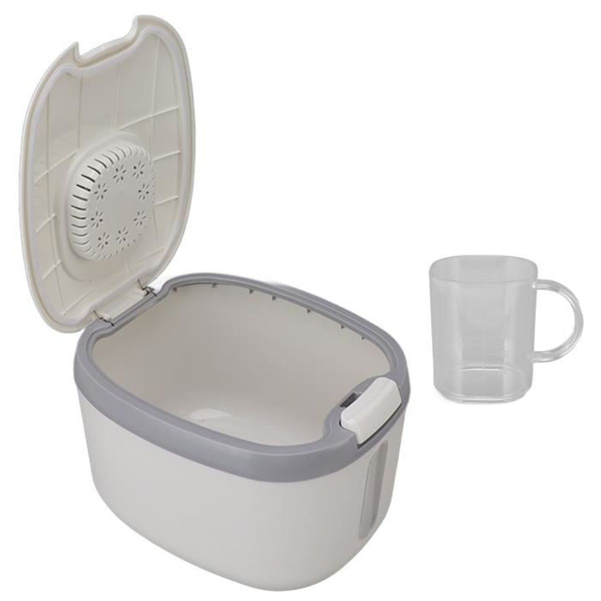 Boîte De Stockage Hermétique Pour Riz 5 Kg - Avec Couvercle Rabattable Et Roulette, Garde Tes Céréales Fraîches Et Organisées !