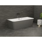 Baignoire semi-îlot Murale - SPALINA - MINT 160 - Grise - 160x75cm - Acrylique Premium