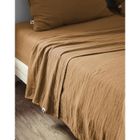 L’EFFET PAPILLON Drap plat 270 x Drap plat 270 x 300 cm Double gaze de coton luxe Gaïa Camel