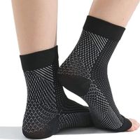 2 paires de chaussettes anti-douleur Heelsium, chaussettes apaisantes pour neuropathie, manchon de compression de la cheville( noir)