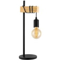 Lampe à poser en bois et acier noir hauteur 50cm TOWNSHEND