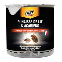FURY -Fumigateur punaises de lit & acariens -Spécial infestation -Effet immédiat -Jusqu'à 25m² -Sans gaz -Fabrication Française
