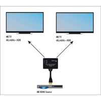 FeinTech VSP01204 Répartiteur HDMI Splitter 1x2 Ultra-HD 4K 60 Hz HDR avec Scaler