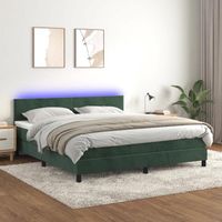 vidaXL Sommier à lattes de lit avec matelas LED Vert foncé 160x200 cm 3134294