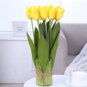 FLEUR ARTIFICIELLE Tianshan Lot De 12 Tulipes En Pot - Décoration De 