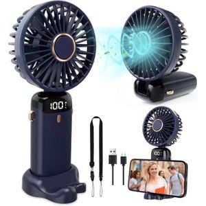 Mini ventilateur main silencieux suspendre rechargeable par USB avec 3 Mini ventilateur main silencieux suspendre rechargeable par USB avec 3