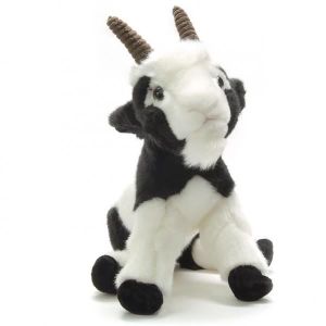 PELUCHE Peluche - ANIMA - Chèvre noire et blanche - Souple