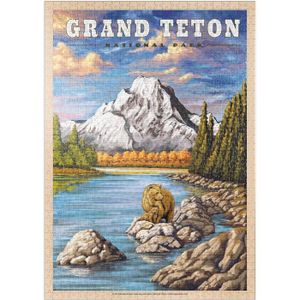 PUZZLE Grand Teton National Park - Grizzly Bear Hug, Vint