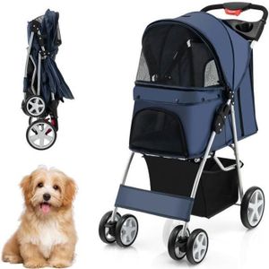 Poussette pour chien de Luxe - Accessoires de vêtements pour bébé inclus, Pliable