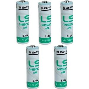 PILES Lot de 5 Batteries Saft au Lithium - LS14500 AA Li-SOCl2-3, 6 V, 2600 mAh