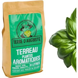 TERREAU - SABLE Terre d'Auguste - Terreau pour Plantes Aromatiques et Aromates 6L - Qualité Supérieure pour Potager et Plantes d'Intérieur - Bas36