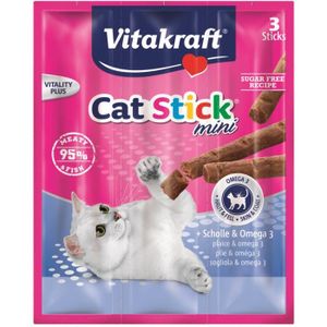 FRIANDISE VITAKRAFT Cat Stick mini Carrelet + Oméga-3 P/3 - Pour chat