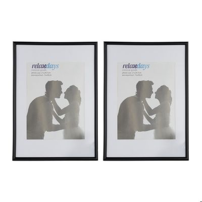 DCT Lot De 4 Passe-Partout Carton Rigide Noir - Extérieur 18x24 Cm, Intérieur 10x15 Cm Pour Encadrement Photos Et Tableaux